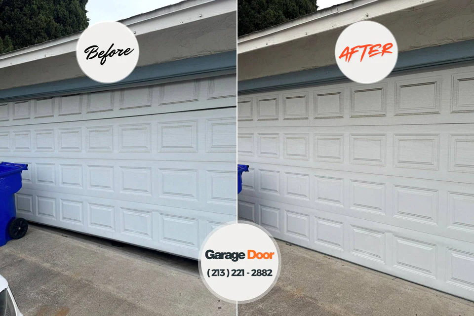 Before and after: garage door repair Montpelier, VT
